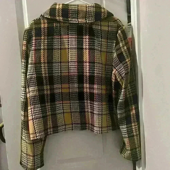Appalachian State University ASU Colors black & yellow Plaid Peacoat size Large - Picture 2 of 6